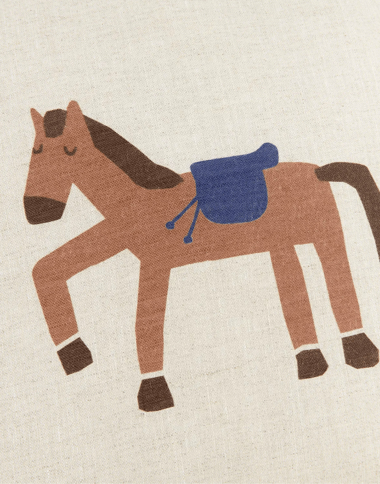 Coussin carré en lin - Cheval