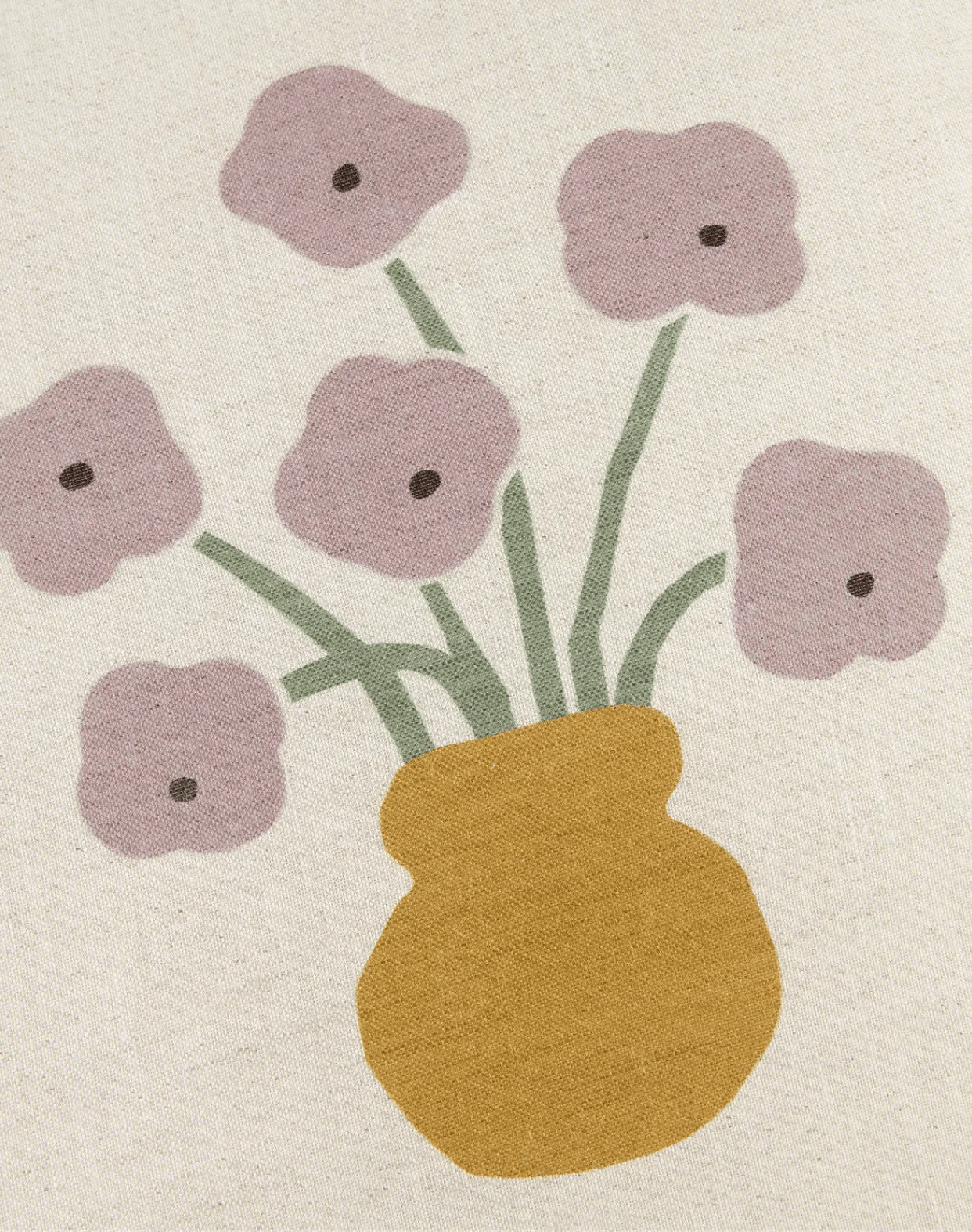 Coussin carré en lin - Fleurs