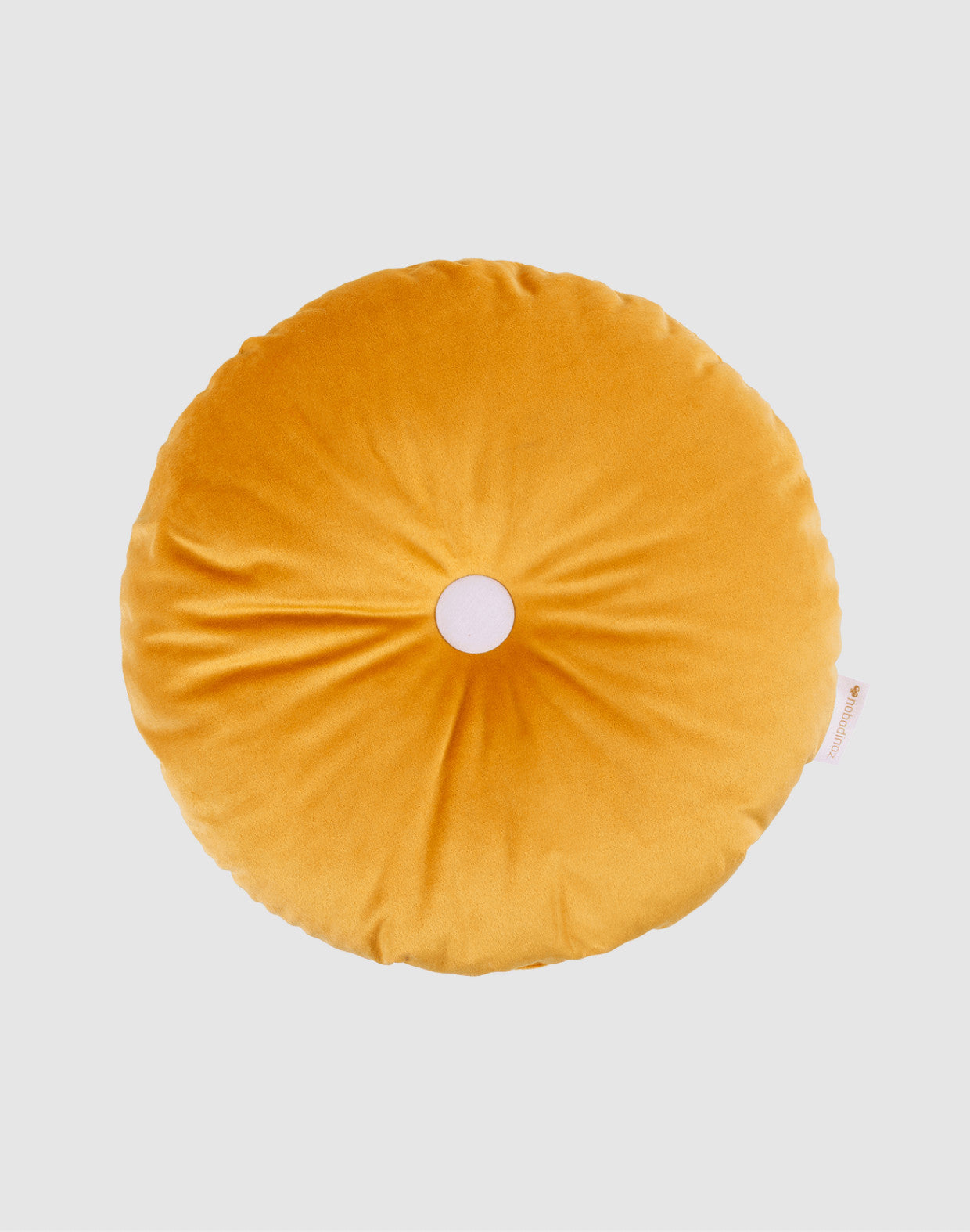 Coussin rond velours - Farniente yellow