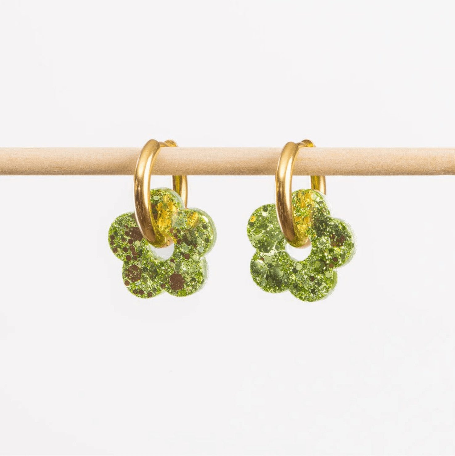 Créoles fleurs - Verte