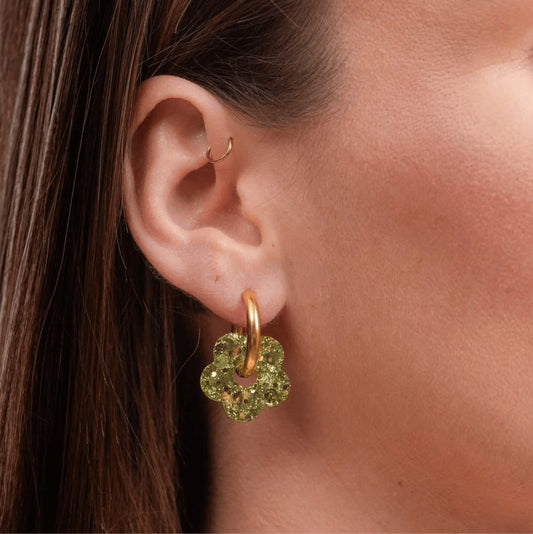 Créoles fleurs - Verte — Les nicolettes , Lyon