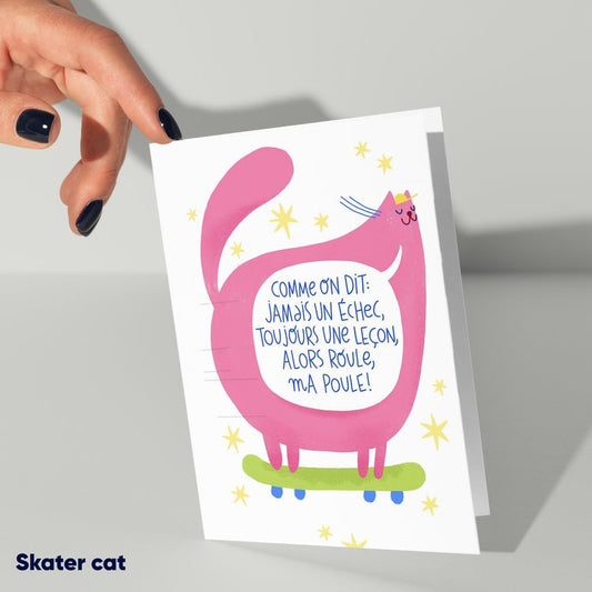 Carte double Skater cat