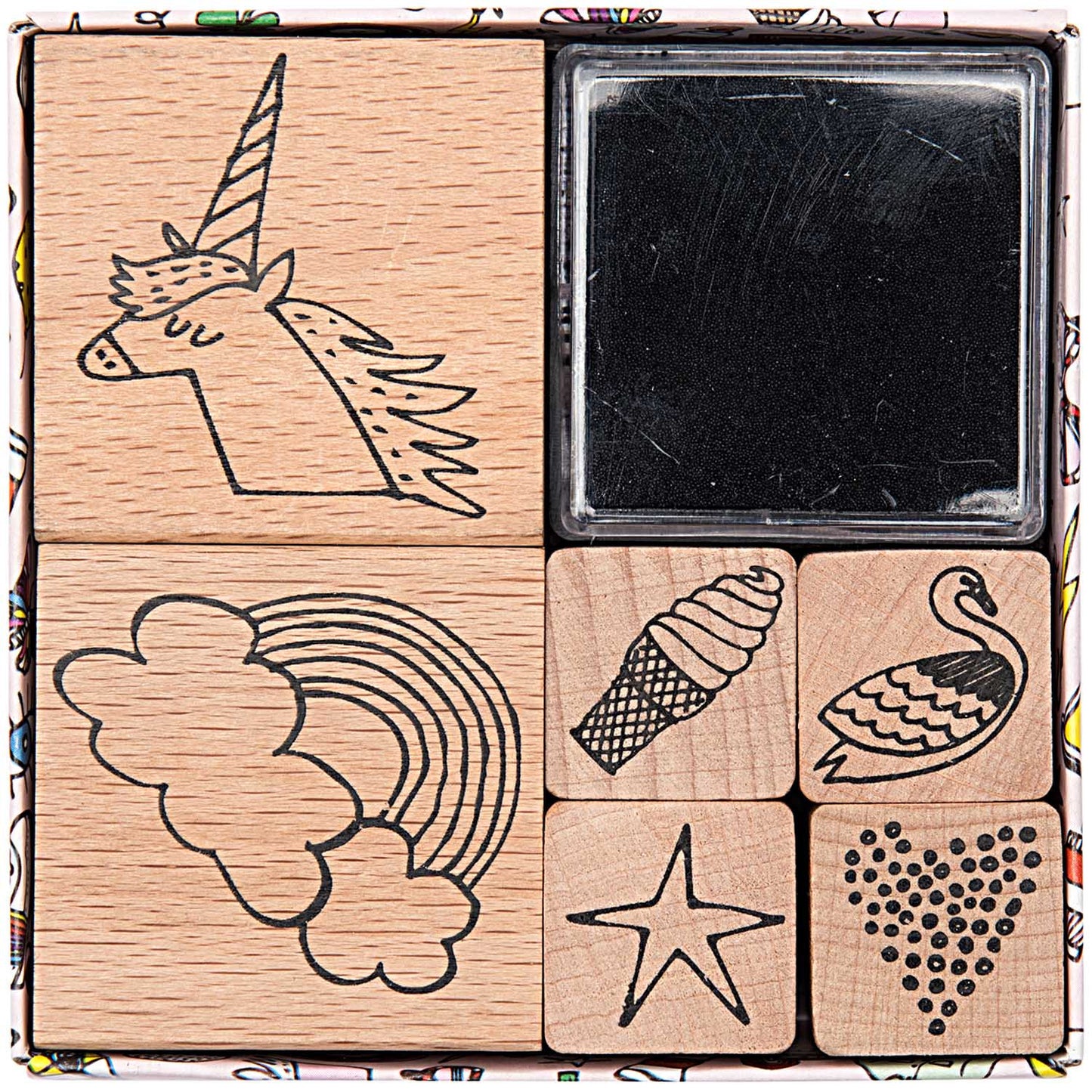 Kit de 6 tampons arc-en-ciel et encre — Rico design , Lyon