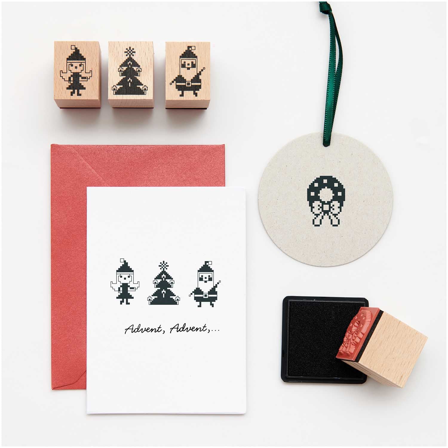 Kit de 10 tampons Noël pixels et encre — Rico design , Lyon