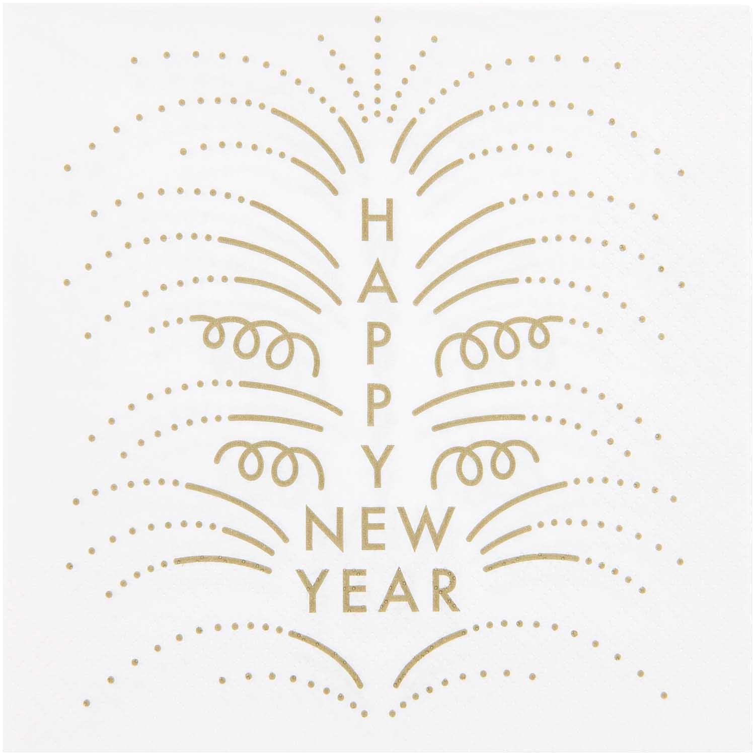 Serviettes en papier Happy new year blanches, par 20 — Rico design , Lyon