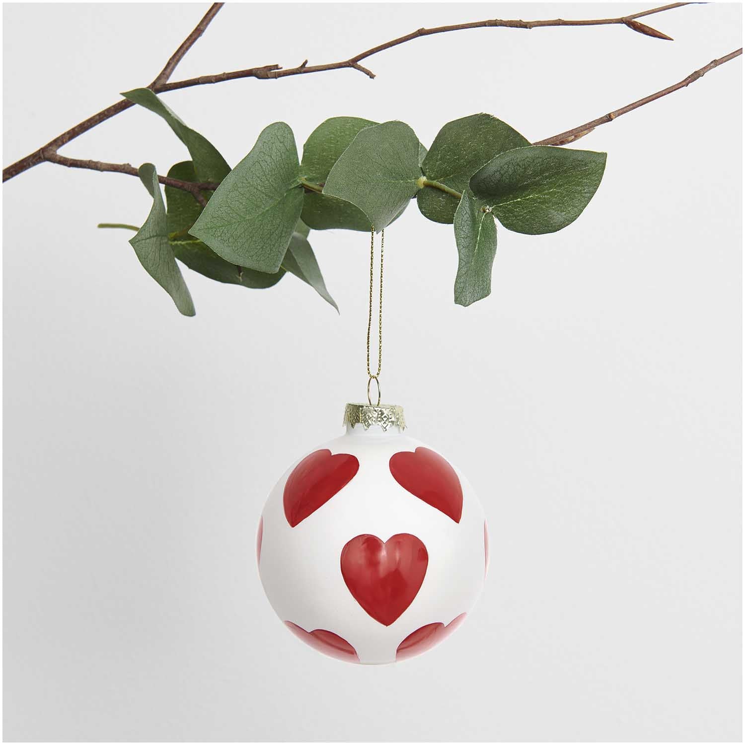Boule en verre coeur rouge à suspendre — Rico design , Lyon