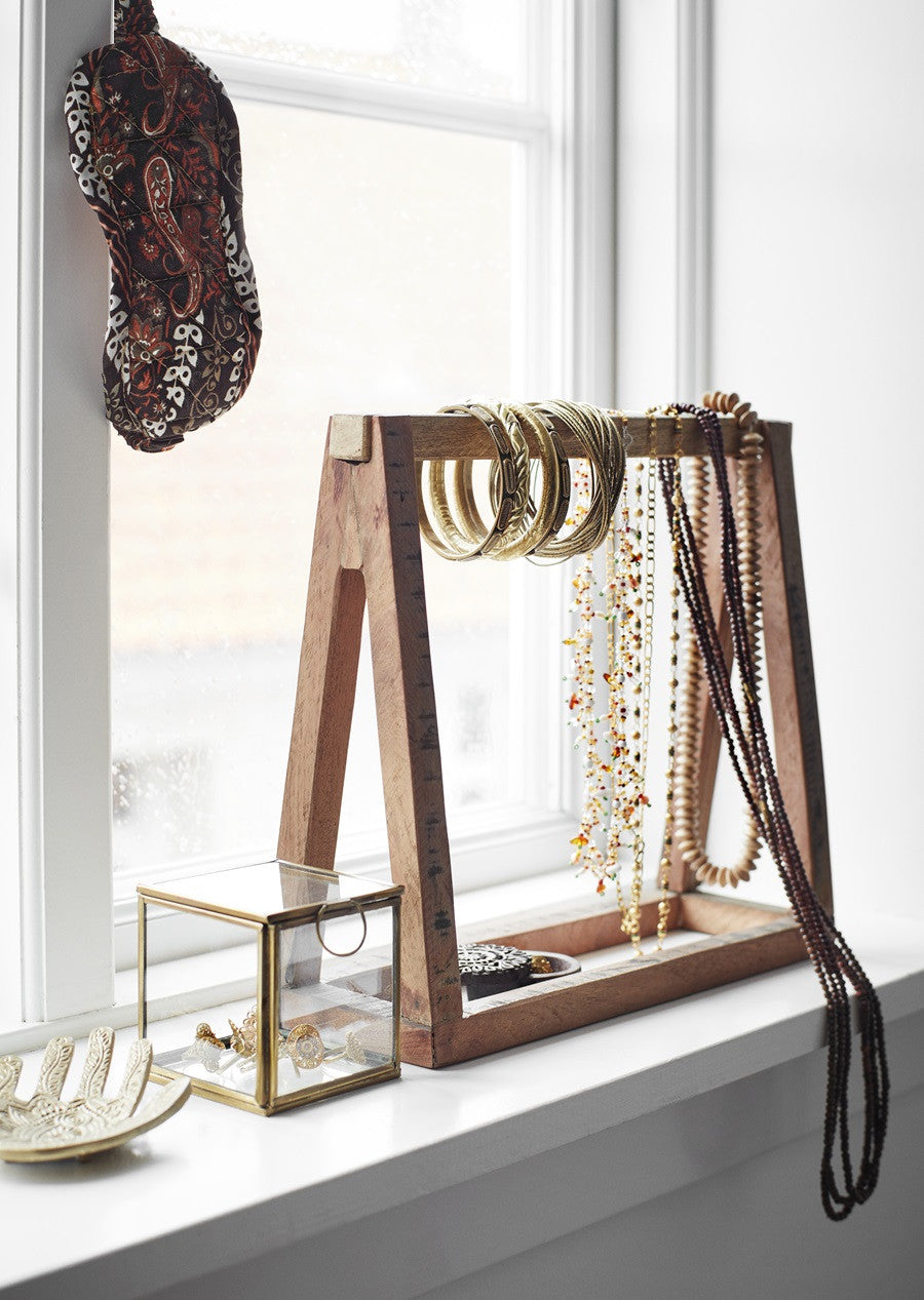Boîte cube en verre et laiton