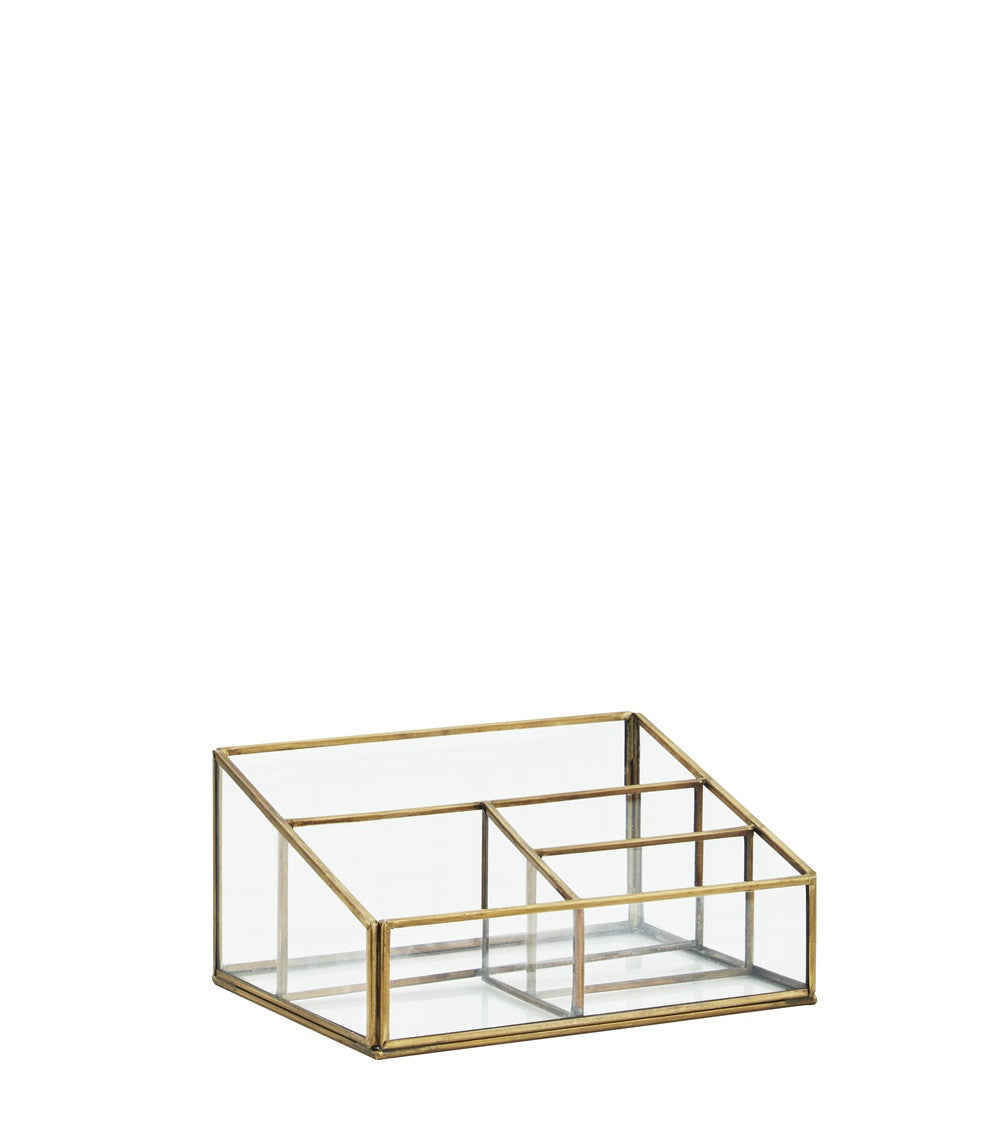 Organiseur en verre et laiton