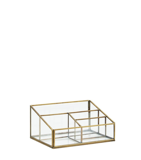 Organiseur en verre et laiton