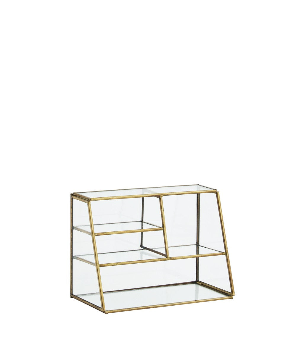 Organiseur en verre et laiton