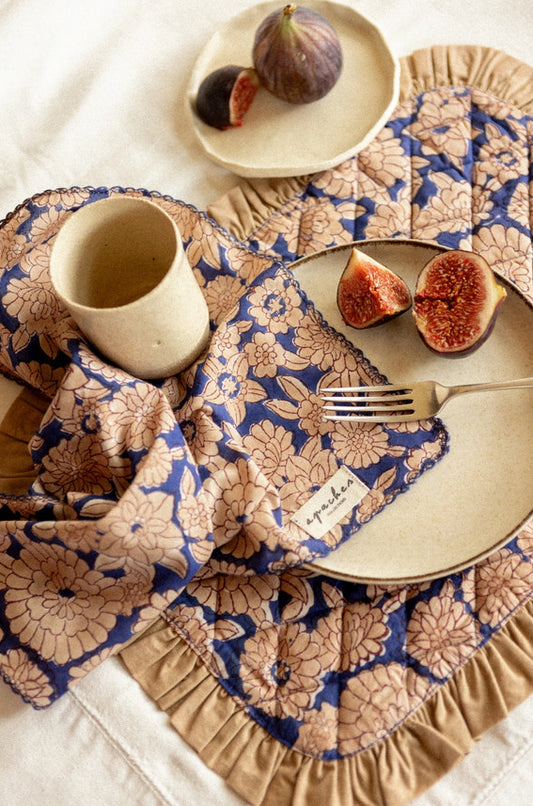 Serviette de table Biriani Flowers - Bleu klein