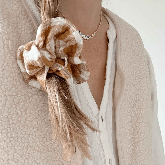 Chouchou Vichy - Ecru/caramel
