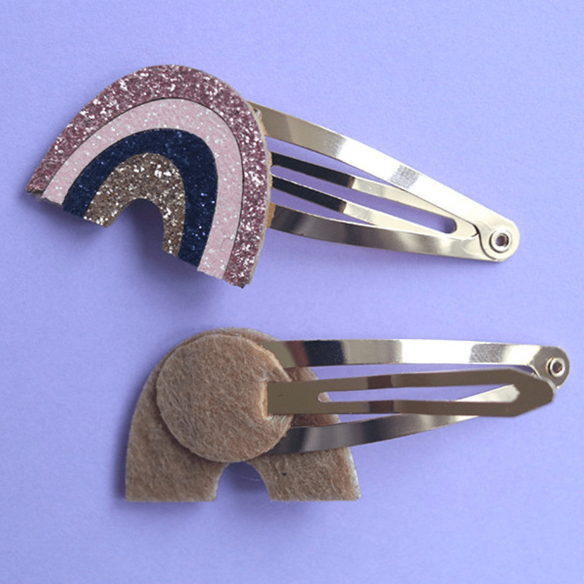 Barrettes cheveux - Arc-en-ciel