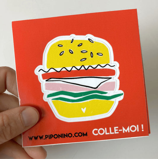 Sticker autocollant - Hamburger