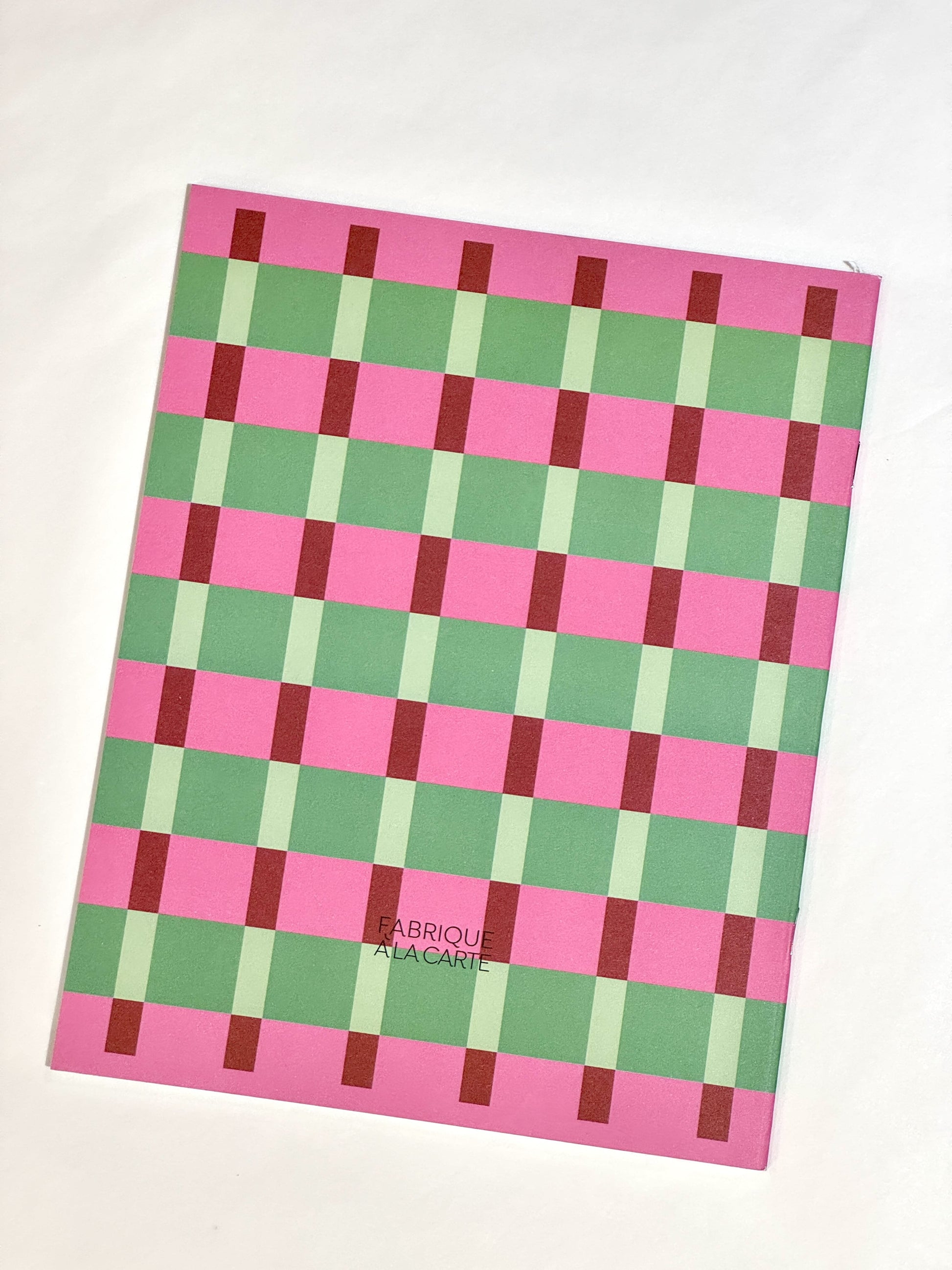 Carnet Fabrique - Quadrillé rose/vert