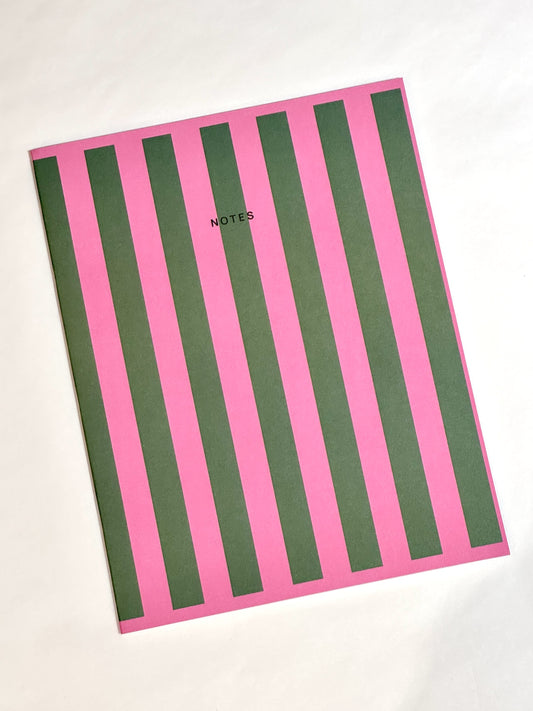 Carnet Fabrique - Ligné rose/vert