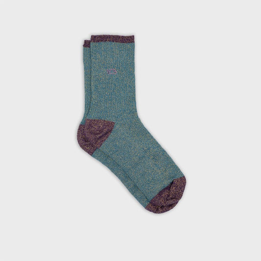 Chaussettes Vintage pailletées - Bleu canard - Taille 37/40 — Billybelt , Lyon