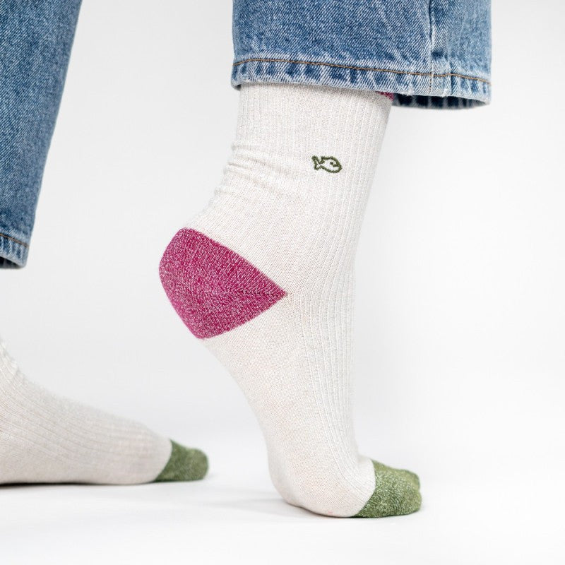Chaussettes Vintage pailletées - Blanc - Taille 37/40