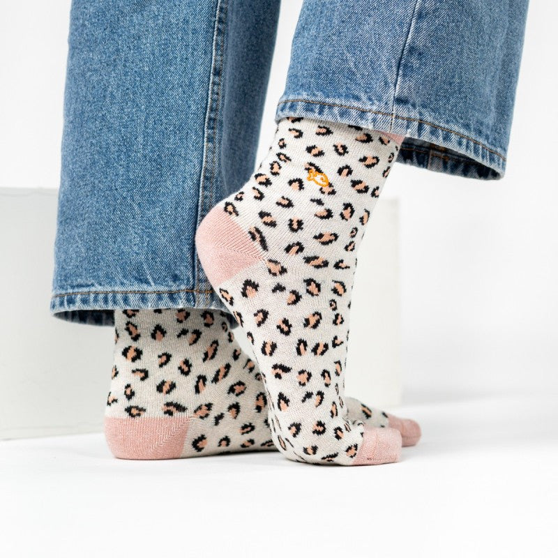 Chaussettes Léopard - Blanc - Taille 37/40