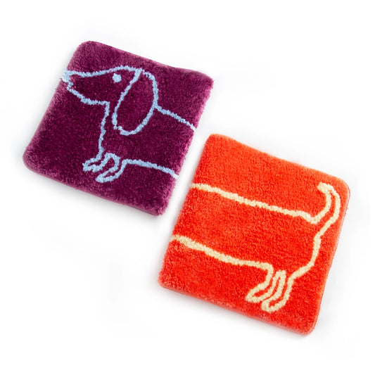 Tapis de bain - Teckel violet