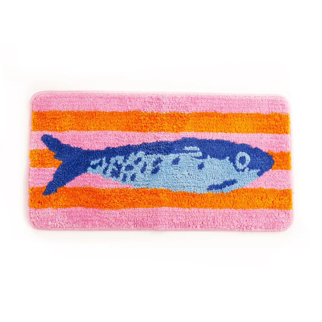 Tapis de bain - Poisson fond orange