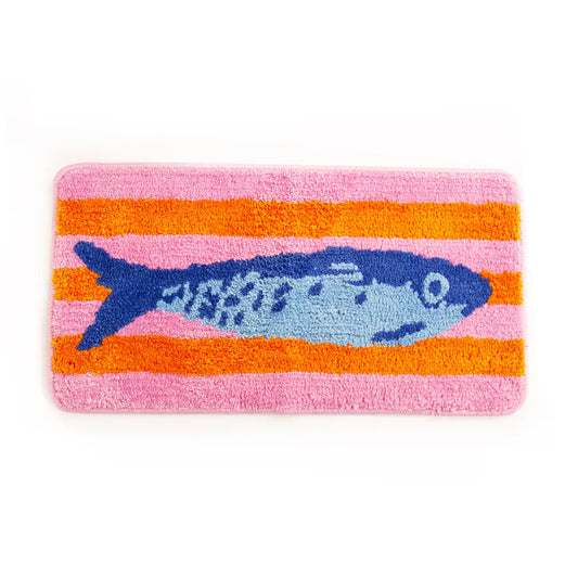 Tapis de bain - Poisson fond orange
