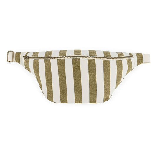 Sac banane rayé - Olive/greige