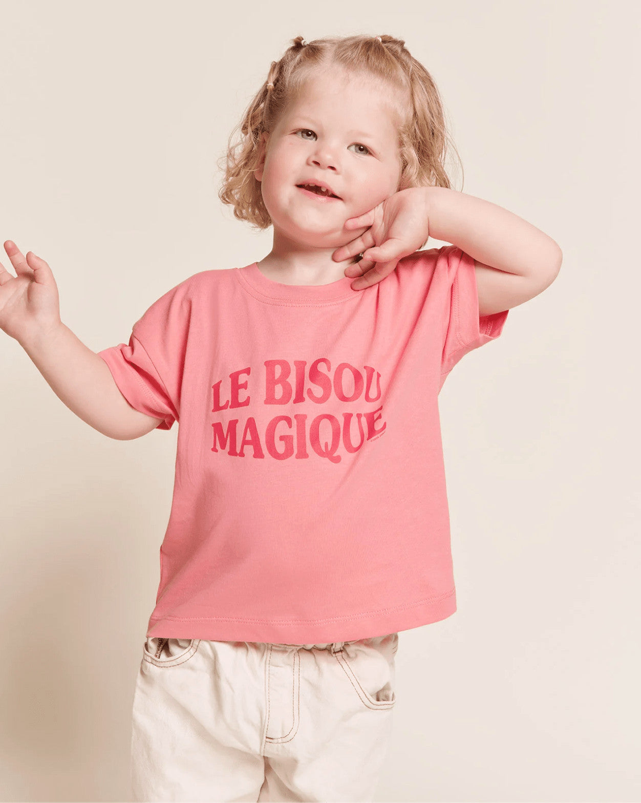 T-shirt Le bisou magique - Framboise - Taille 6 ans