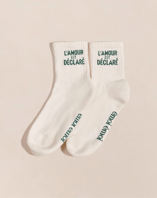 Chaussettes L'amour est déclaré - Crème - Taille 36/40