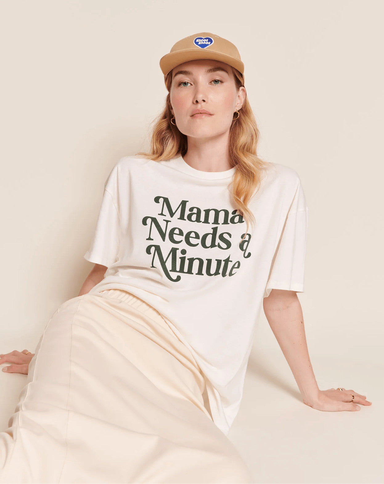 T-shirt Mama needs a minute - Blanc - Taille S — Émoi émoi , Lyon