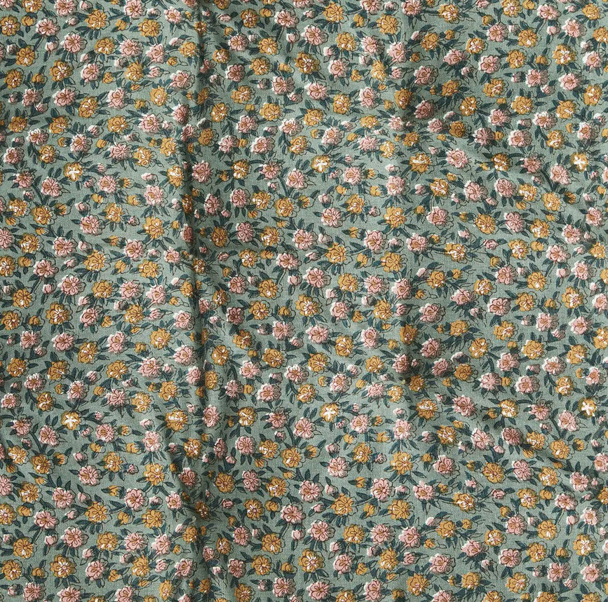 Matelas fleuri dusty green honey rose 70x180cm