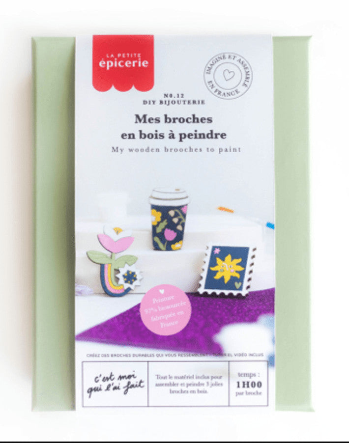 Kit DIY - Mes broches en bois à peindre