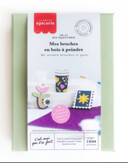 Kit DIY - Mes broches en bois à peindre