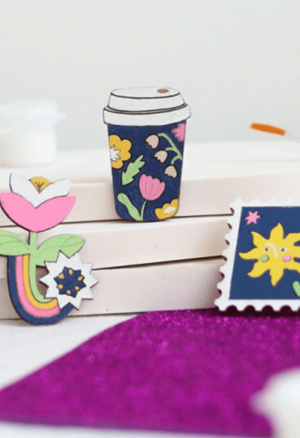 Kit DIY - Mes broches en bois à peindre