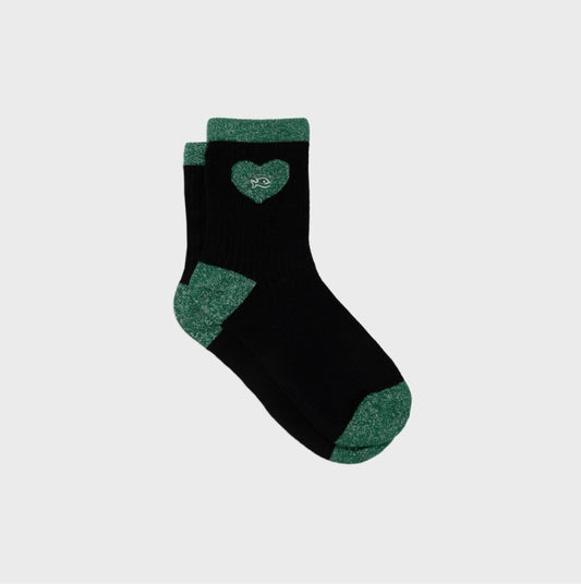 Chaussettes Coeur - Noir et vert - Taille 37/40