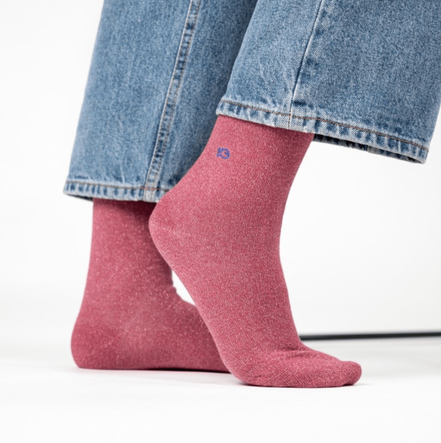 Chaussettes Unies pailletées - Violet pâle - Taille 37/40