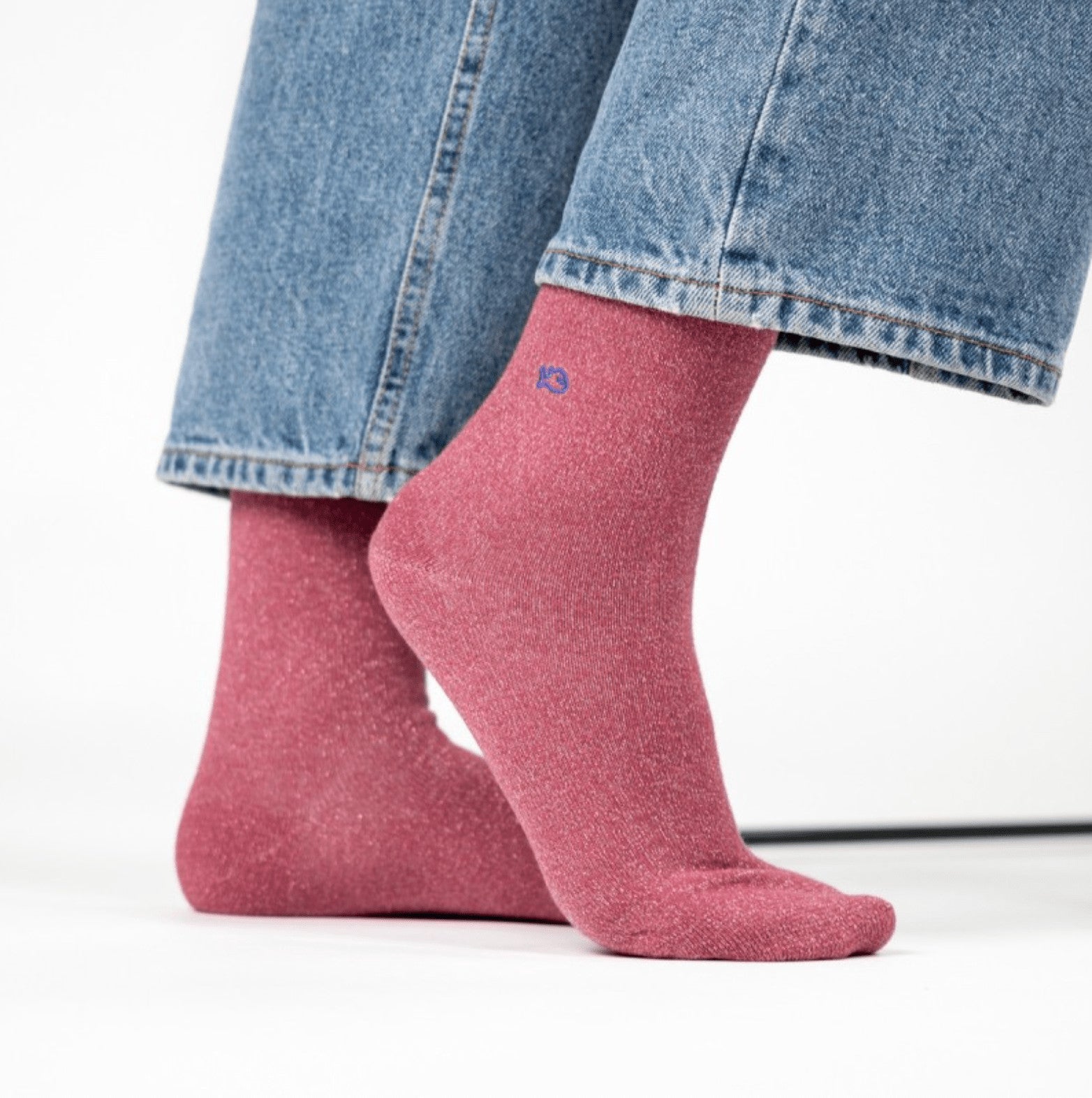 Chaussettes Unies pailletées - Violet pâle - Taille 37/40