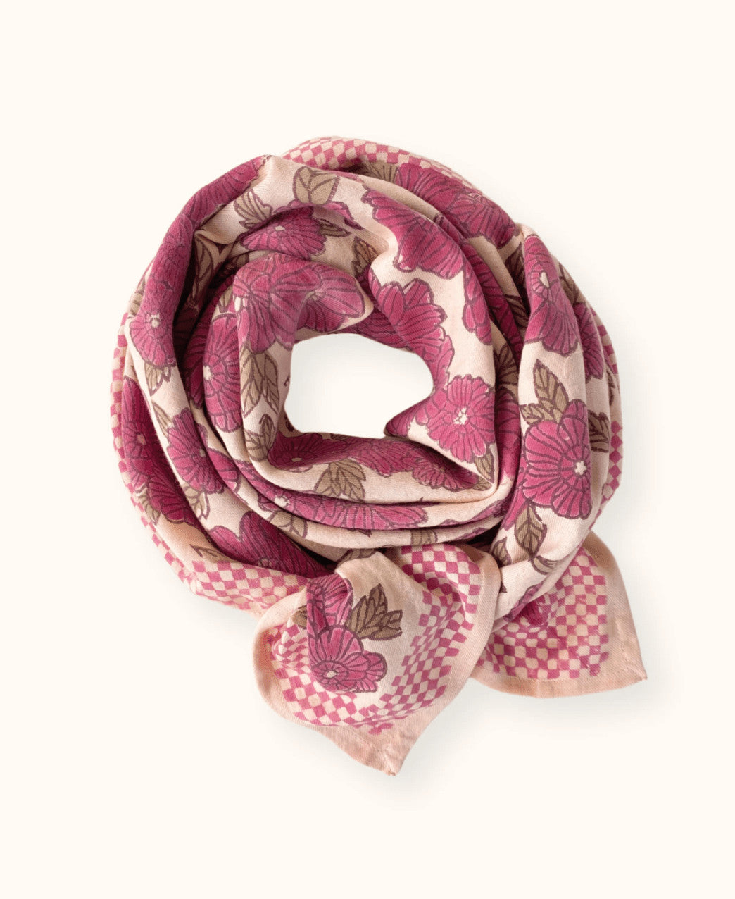 Big foulard Latika Bloom - Macadamia — Apaches collections , Lyon