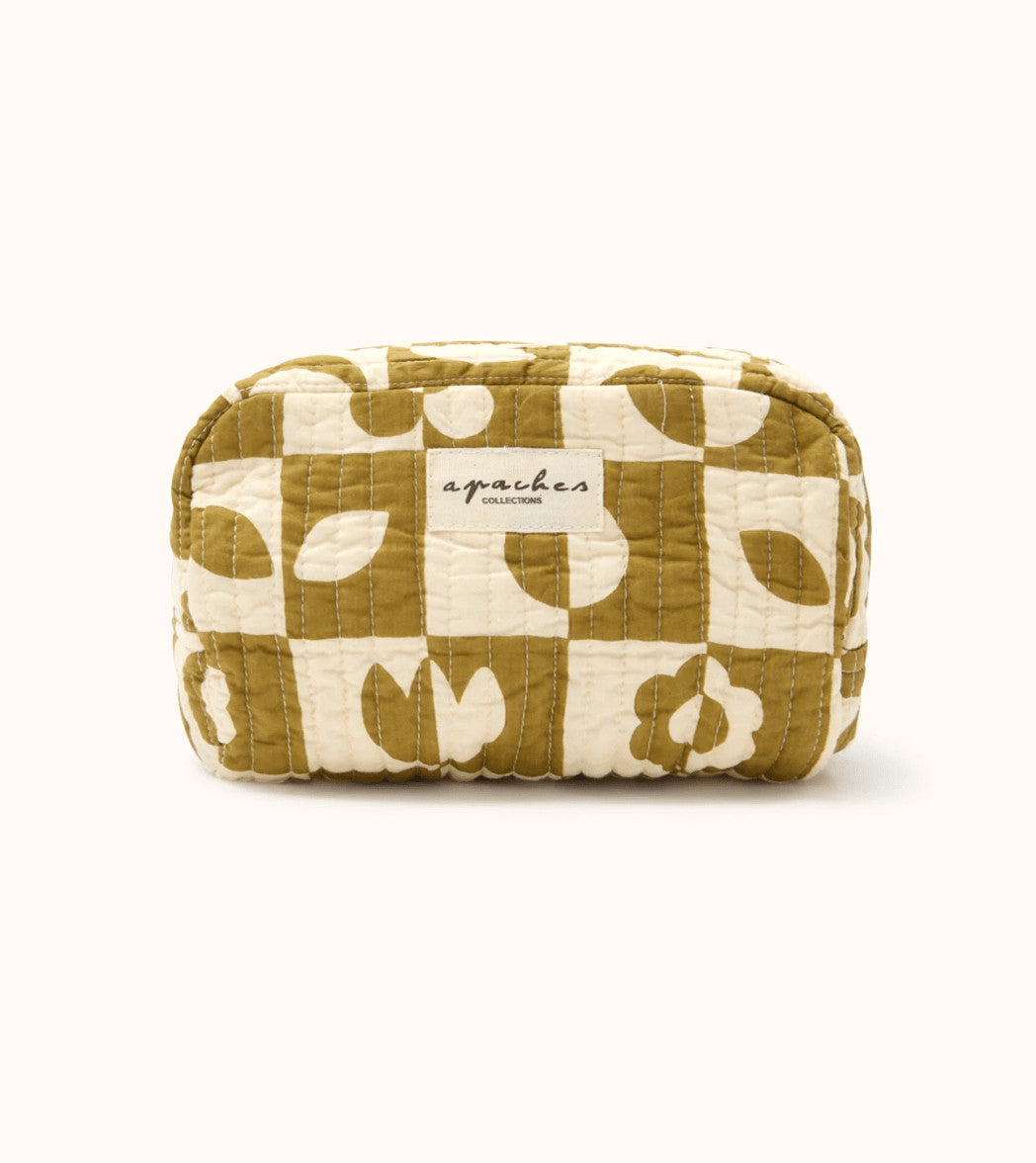 Petite trousse Gaya - Damier tobacco