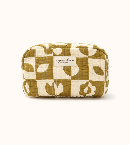 Petite trousse Gaya - Damier tobacco