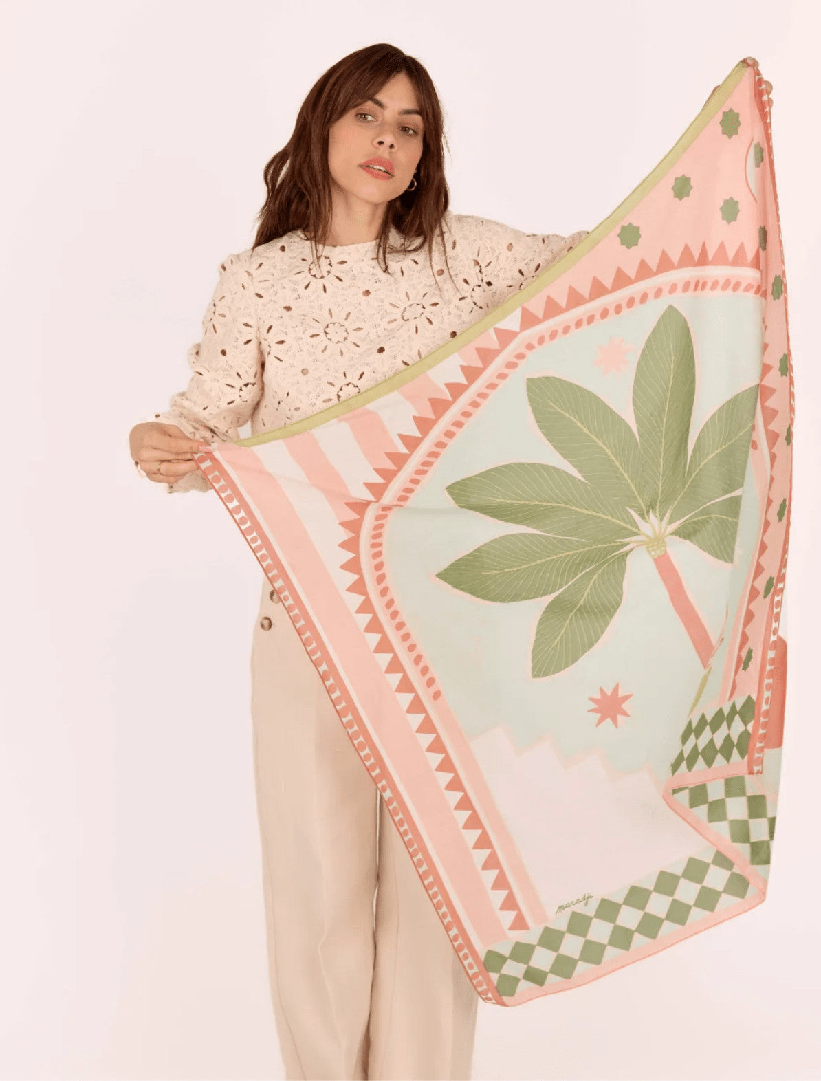 Foulard Riad - Kaki peach