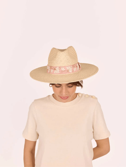 Chapeau Rosalie rose - M