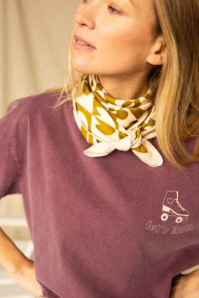 Big foulard Palika - Damier tobacco — Apaches collections , Lyon