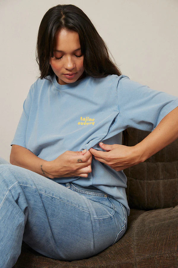 T-shirt d'allaitement Vintage p'allaite sky blue - Taille S — Tajinebanane , Lyon