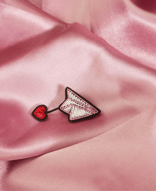 Broche Mini avion et coeur