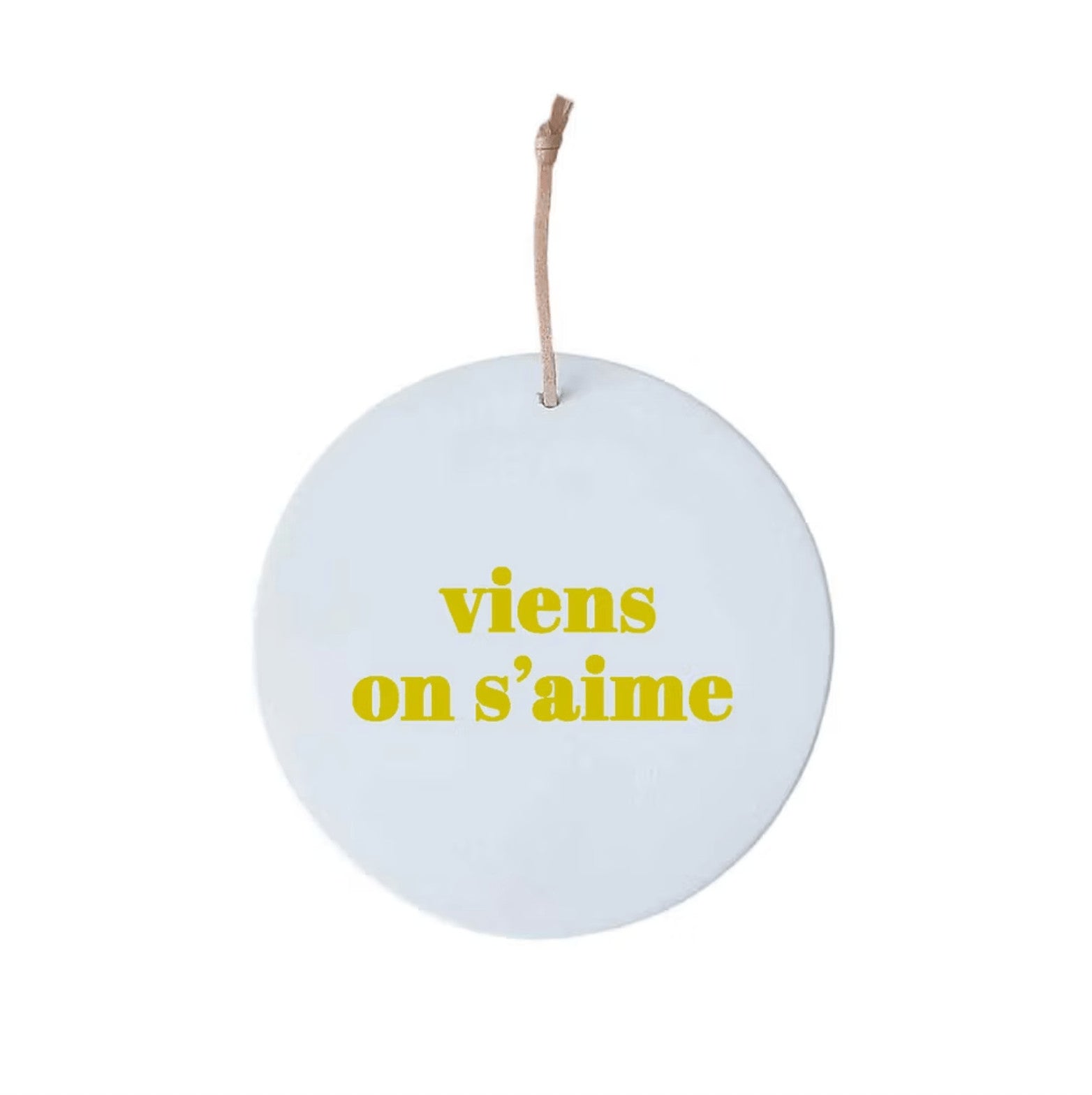 Médaillon Viens on s'aime police large - doré