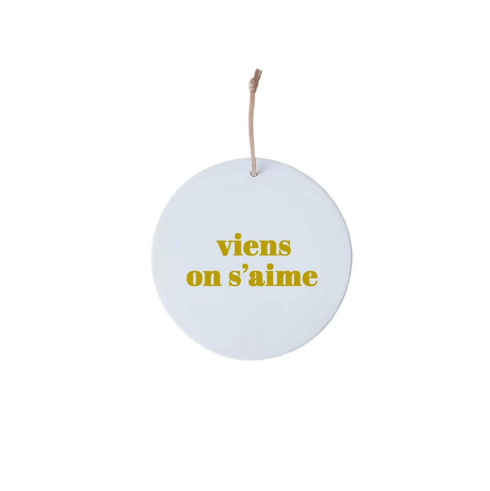 Petit médaillon Viens on s'aime - Doré