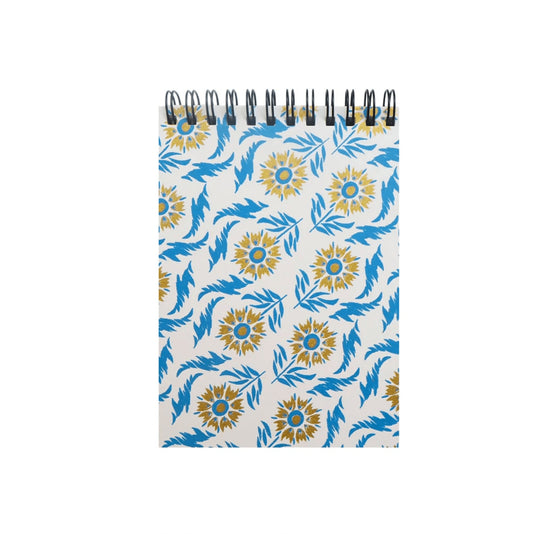 Carnet A6 à spirales - Daloa doré/bleu