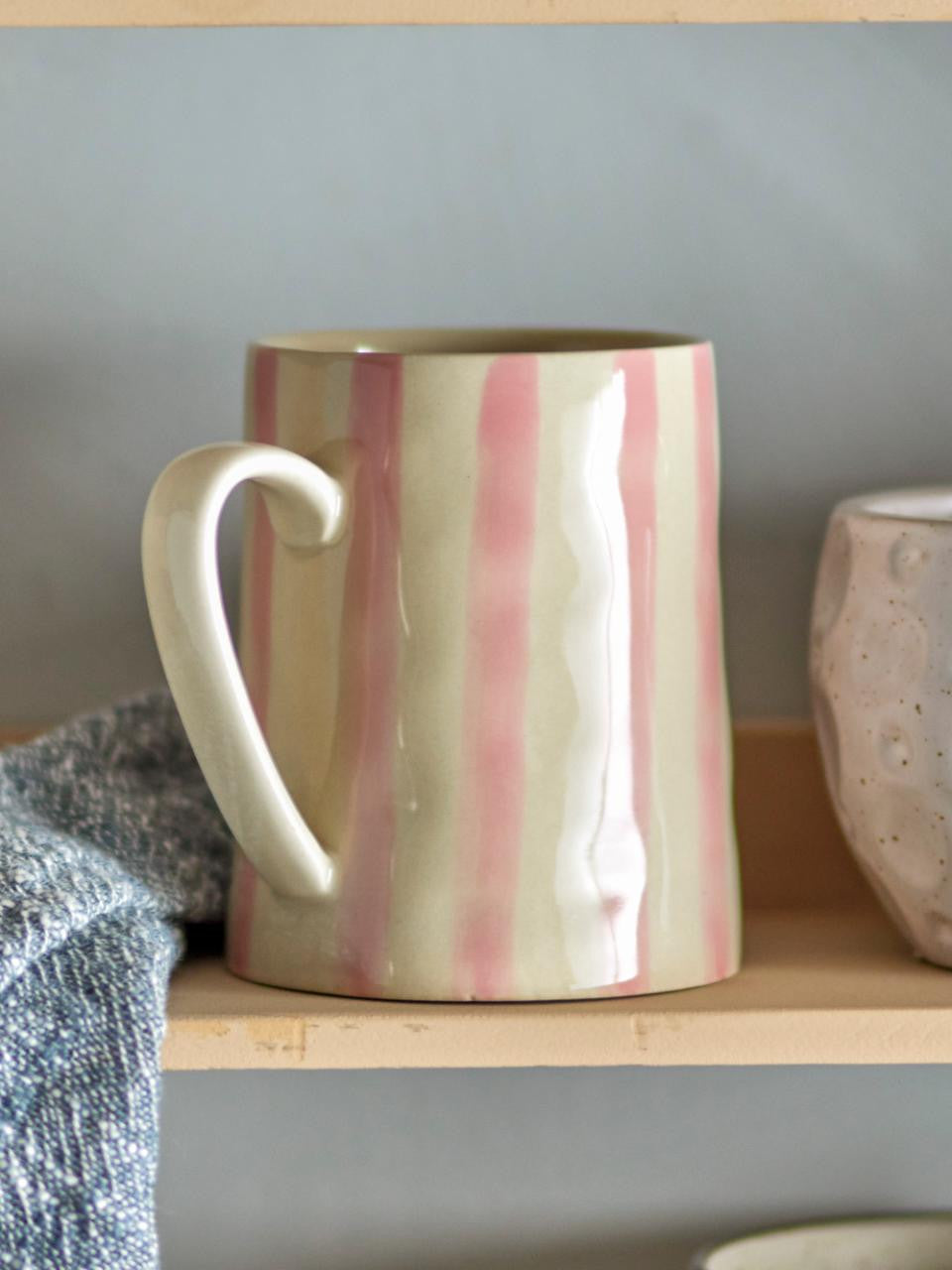 Mug Begonia - rayures roses
