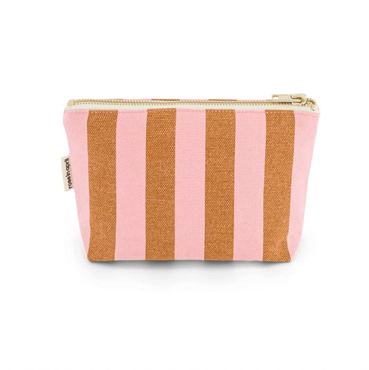 Trousse Sofia - Rayure caramel/strawberry